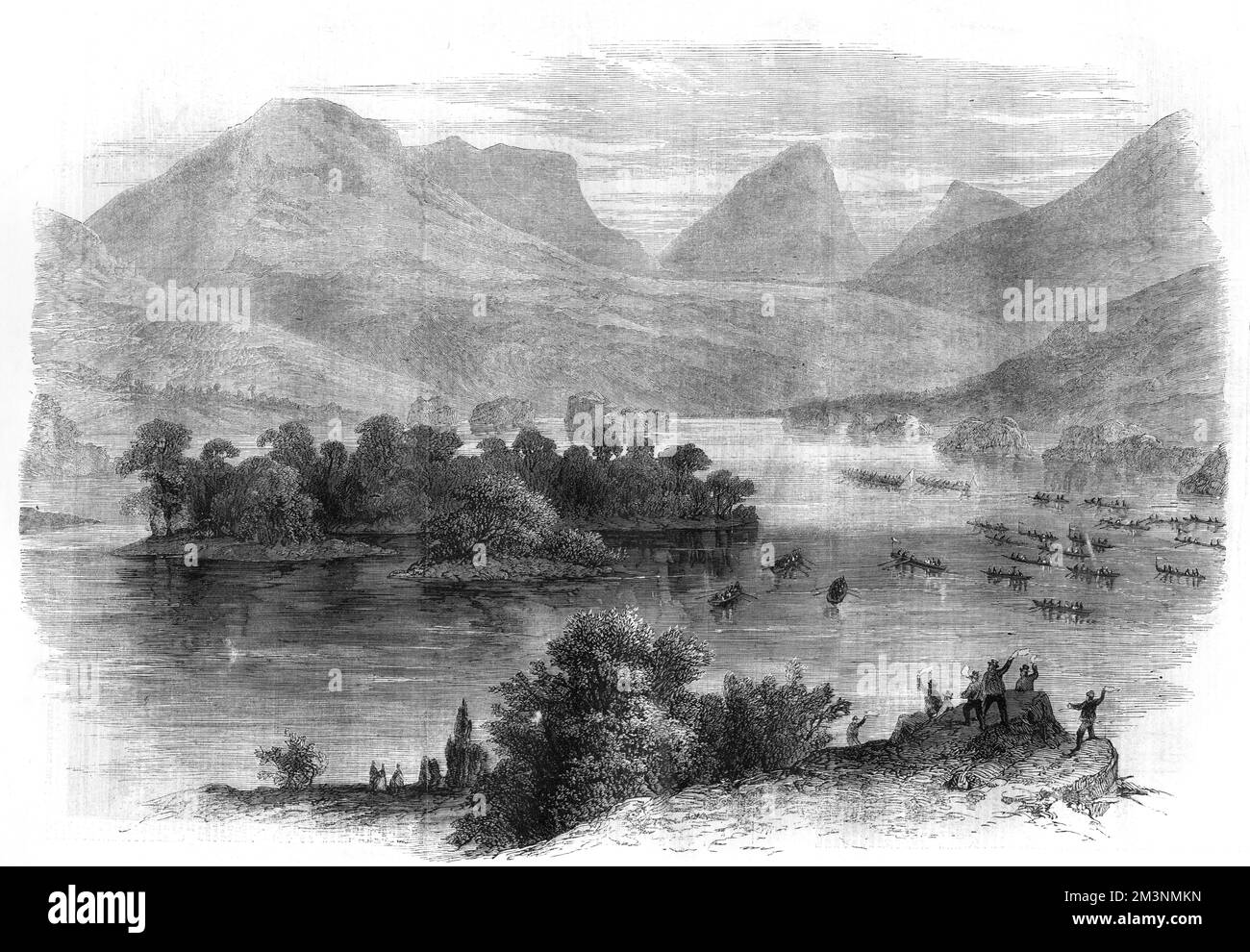 Königlicher Besuch in Irland, Killarney Lake 1861 Stockfoto