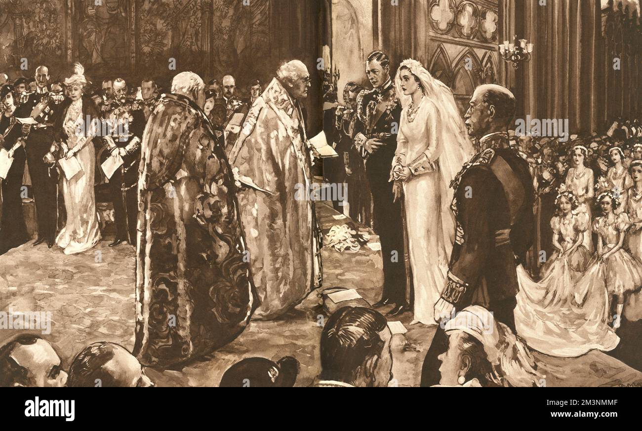 Königliche Hochzeit von Herzog von Kent und Prinzessin Marina von Griechenland Stockfoto