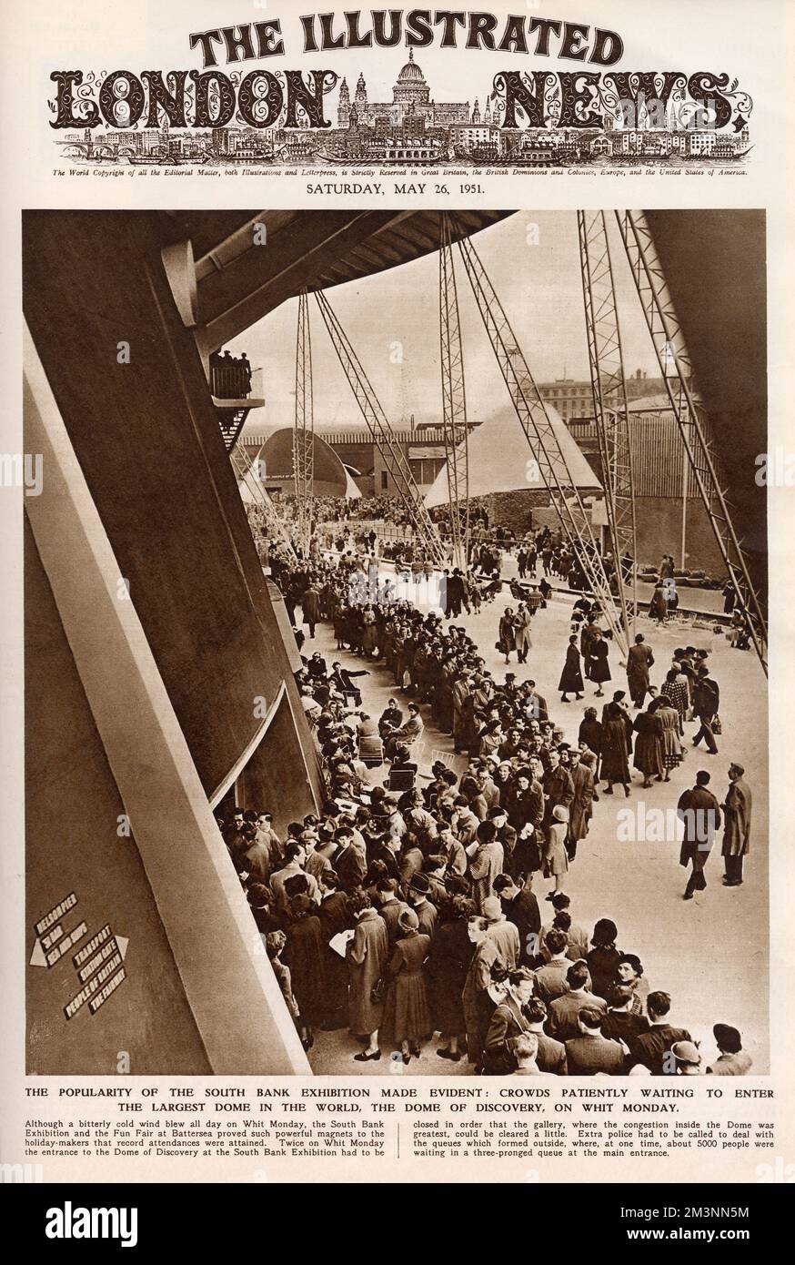 Schlange für Dome of Discovery, Festival of Britain Stockfoto