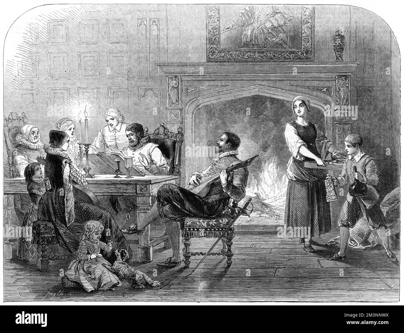 Zum Teil sang er während der Herrschaft von Elizabeth I. Datum: 16.. Jahrhundert Stockfoto