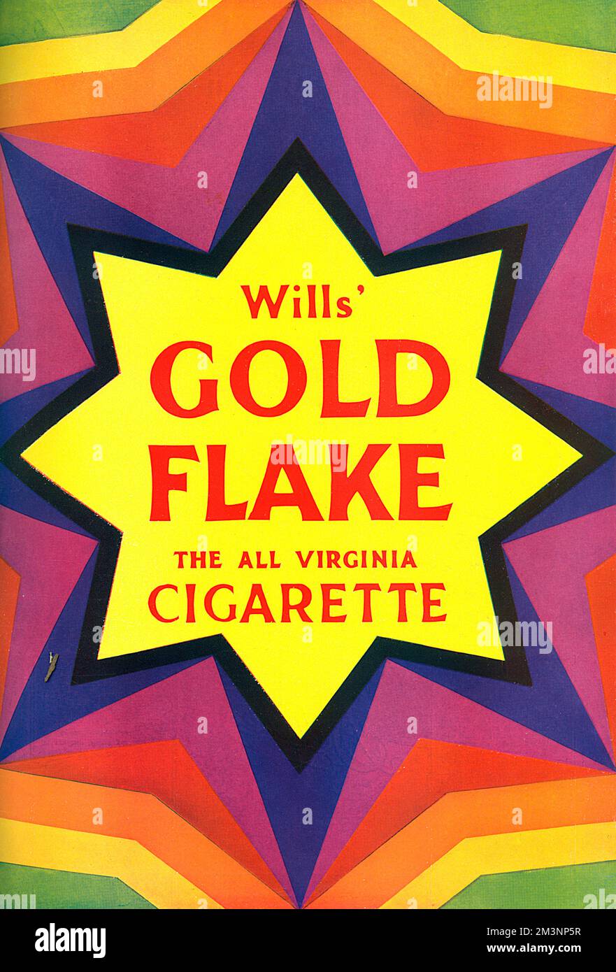 Eine auffällige Werbung von Wills' Gold Flake, der "All Virginia Cigarette". Datum: 1928 Stockfoto