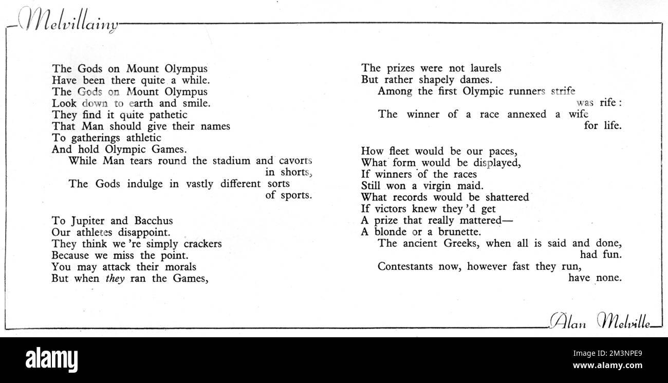 Olympisches Gedicht Stockfoto