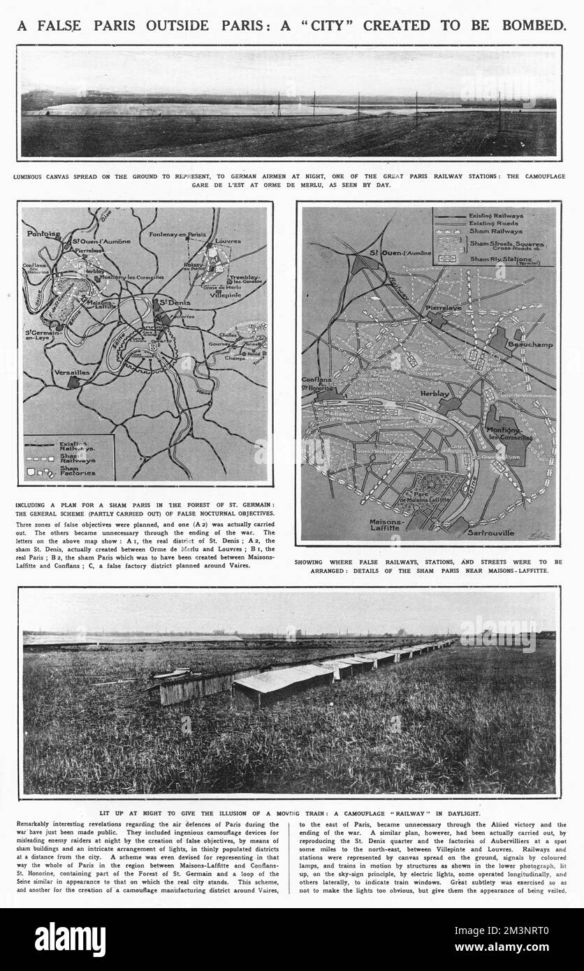 Ein falsches Paris außerhalb von Paris: Eine Stadt, die erschaffen wurde, um bombardiert zu werden, 19 Stockfoto