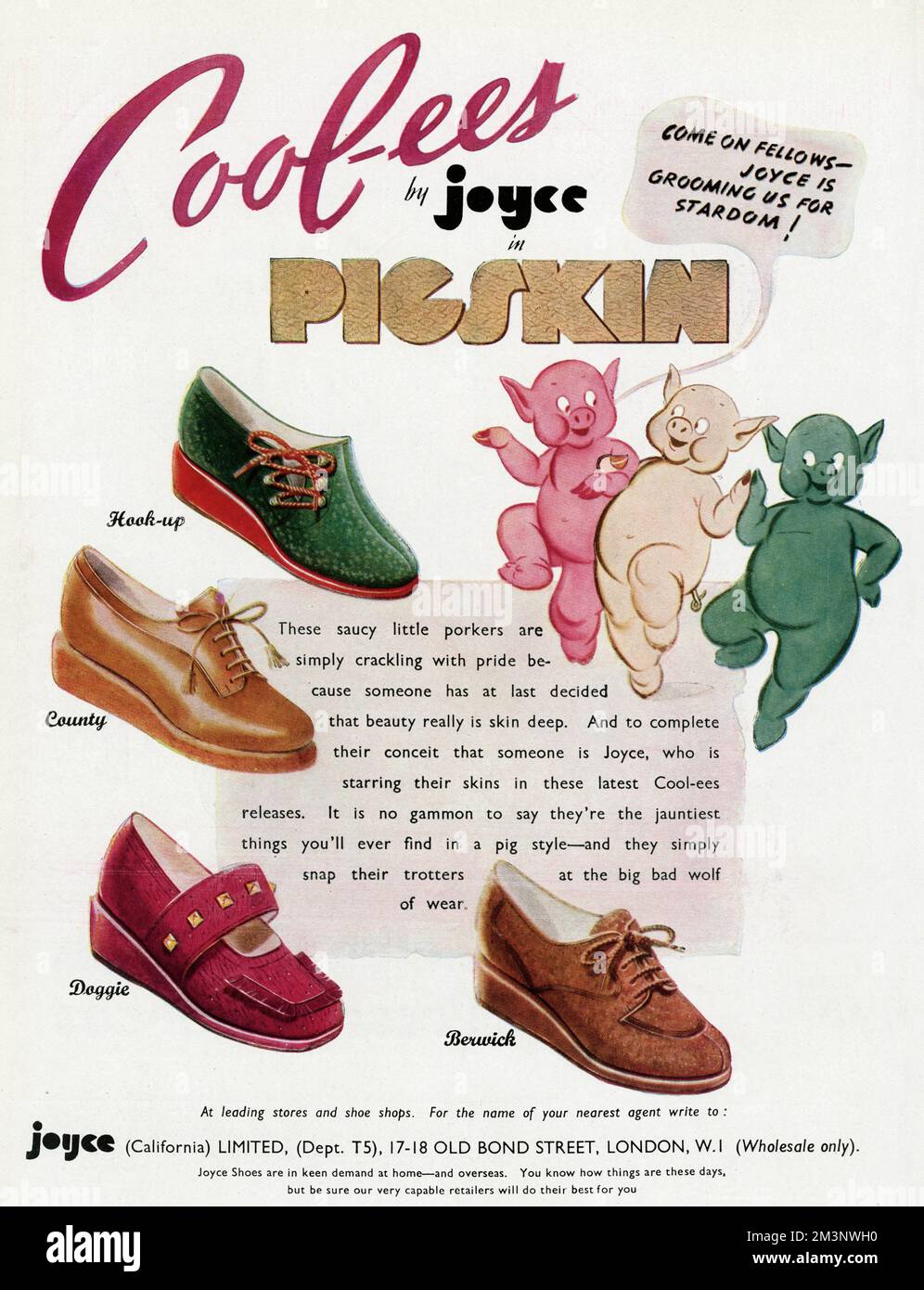 Werbung für Cool-ees by Joyce California Schuhe 1941 Stockfoto