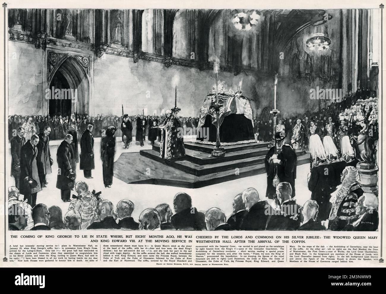 König George liegt in Westminster Hall Stockfoto