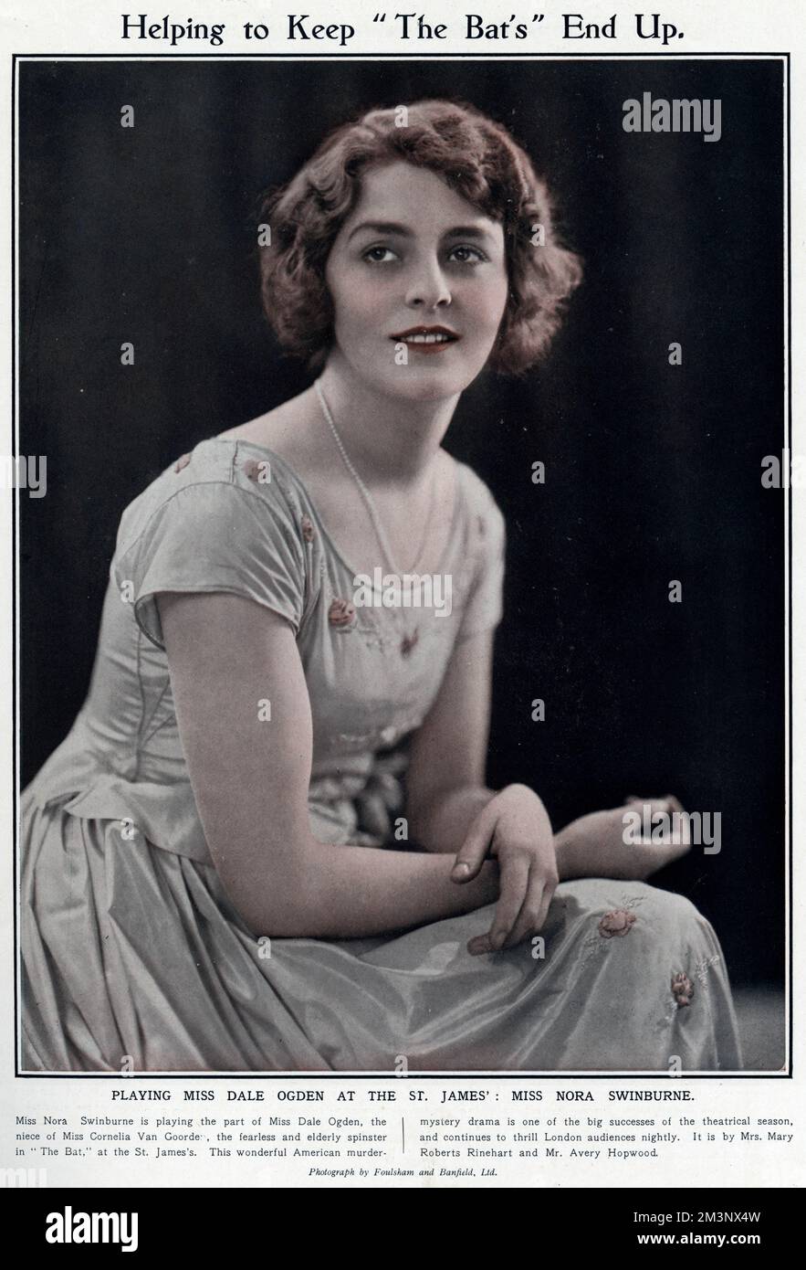 Nora Swinburne (1902 2000), englische Schauspielerin der Bühne und der Leinwand. Hier spielt Miss Dale Ogden in "The bat". Datum: 1922 Stockfoto