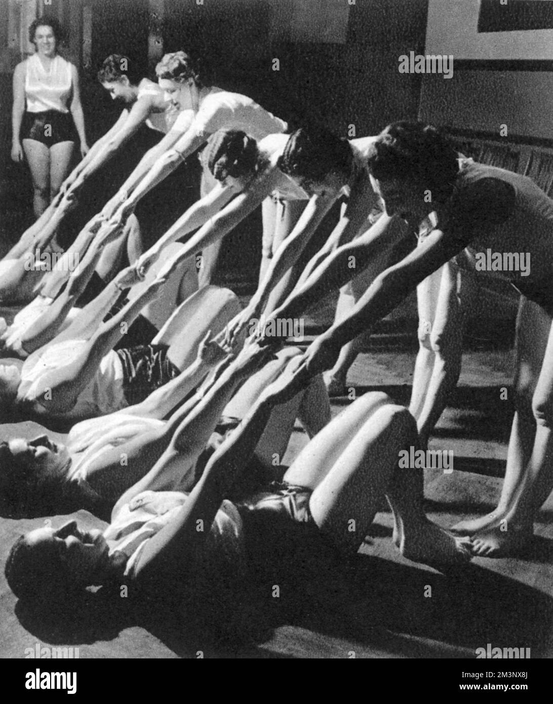 Die Women's League of Health & Beauty Trainingskurse, 1938 Stockfoto