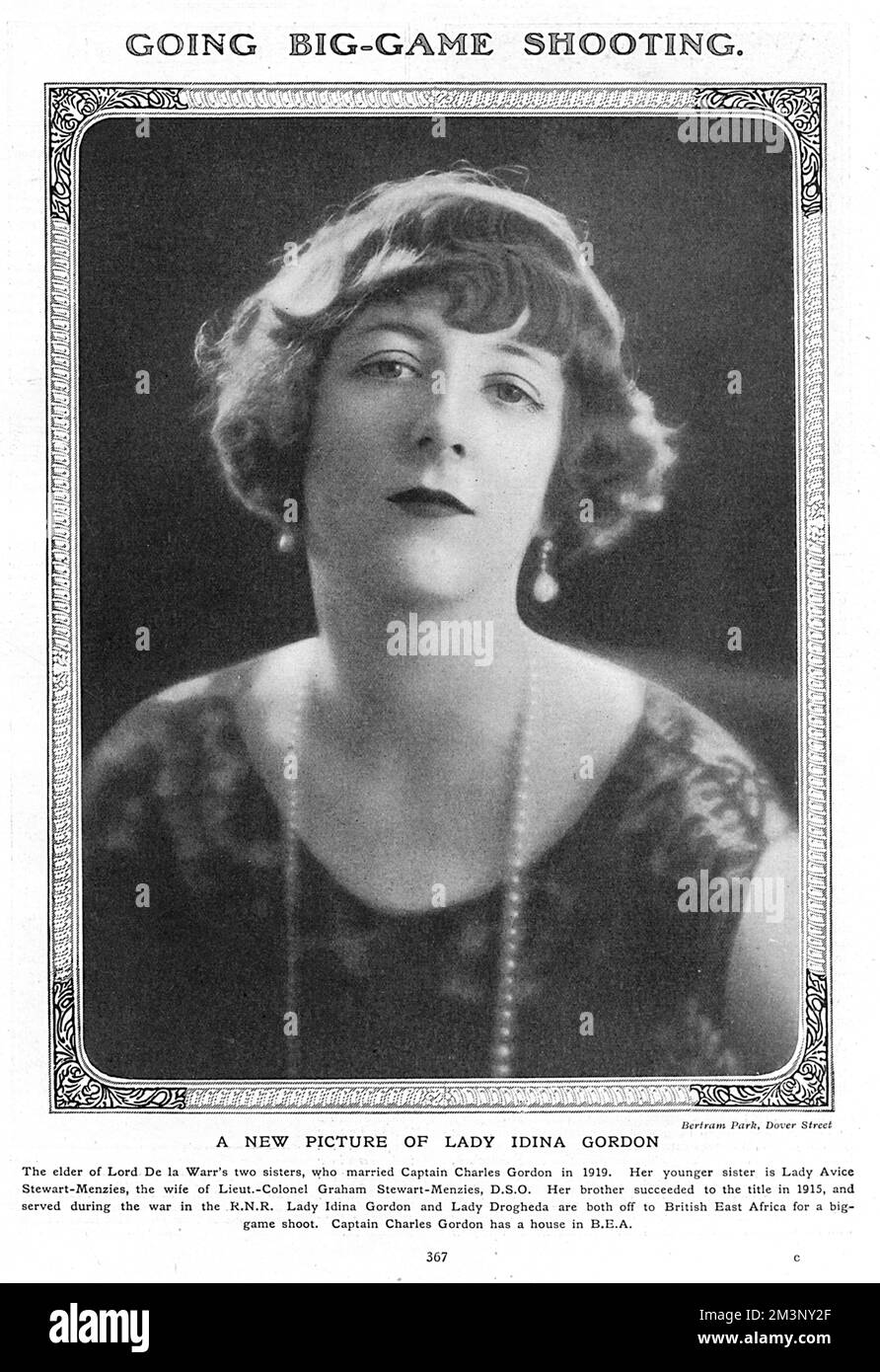 Lady Idina Gordon geht zum Big Game Schießen Stockfoto