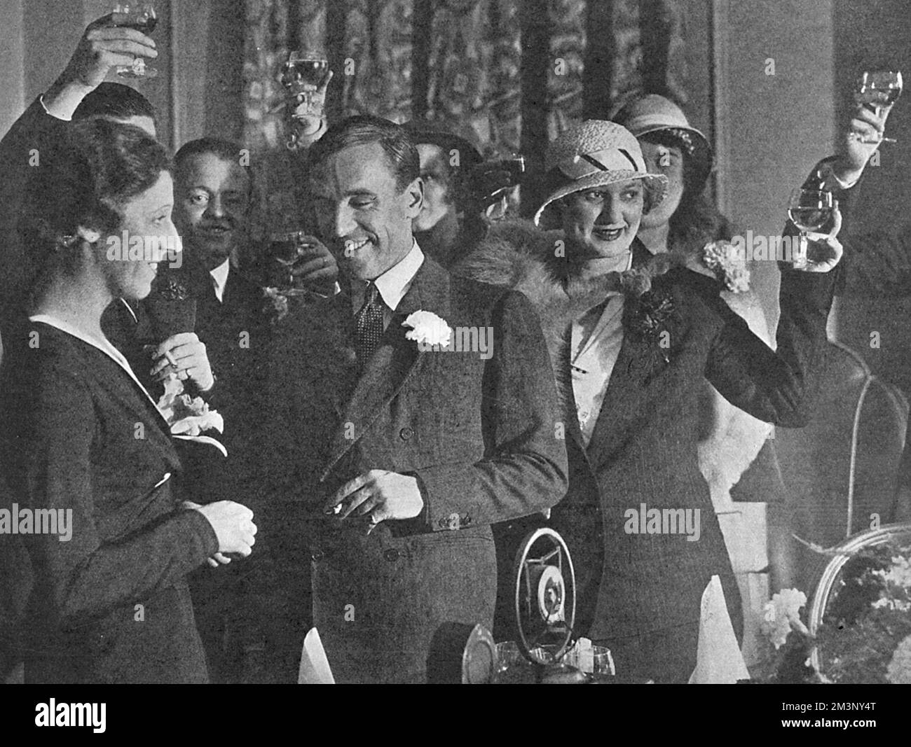 Amy Johnson vermählt Jim Mollison Stockfoto