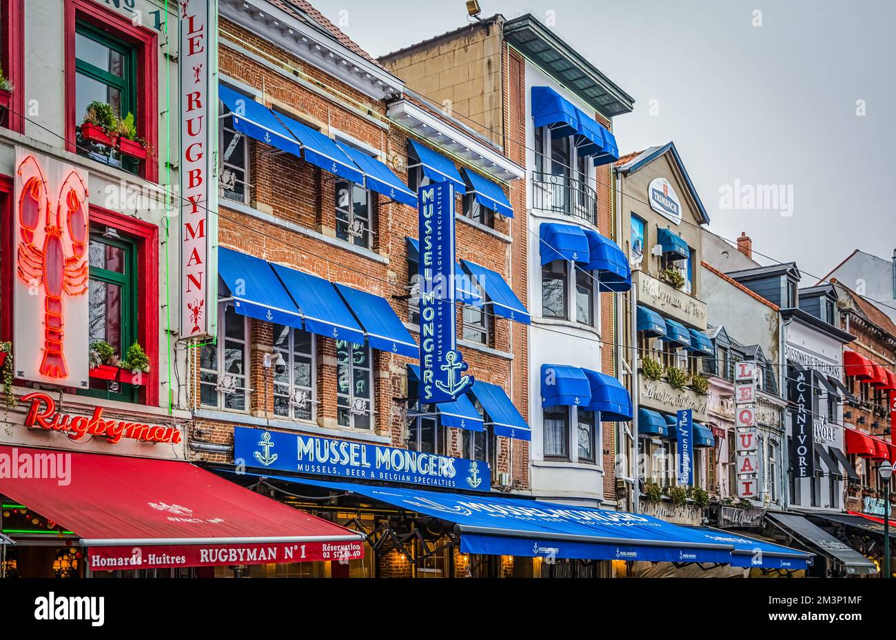 Das Quartier des Quais ist das alte Hafenviertel von Brüssel, ein Viertel mit einer Jahrhunderte alten Geschichte - Brüssel, Belgien, Europa Stockfoto