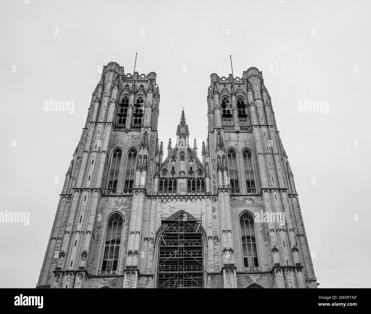 Kathedrale von St. Michael und St. Gudula, eine mittelalterliche römisch-katholische Kathedrale im Zentrum von Brüssel, Belgien, Europa, Stockfoto