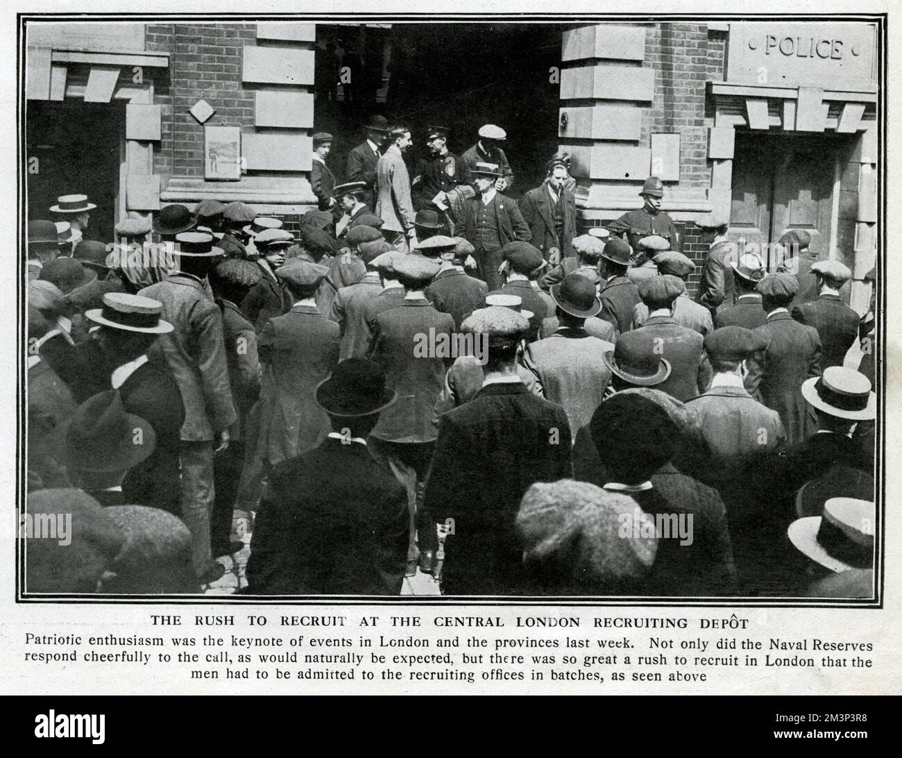 Anwerbung, Central London Recruiting Depot, 1. Weltkrieg Stockfoto
