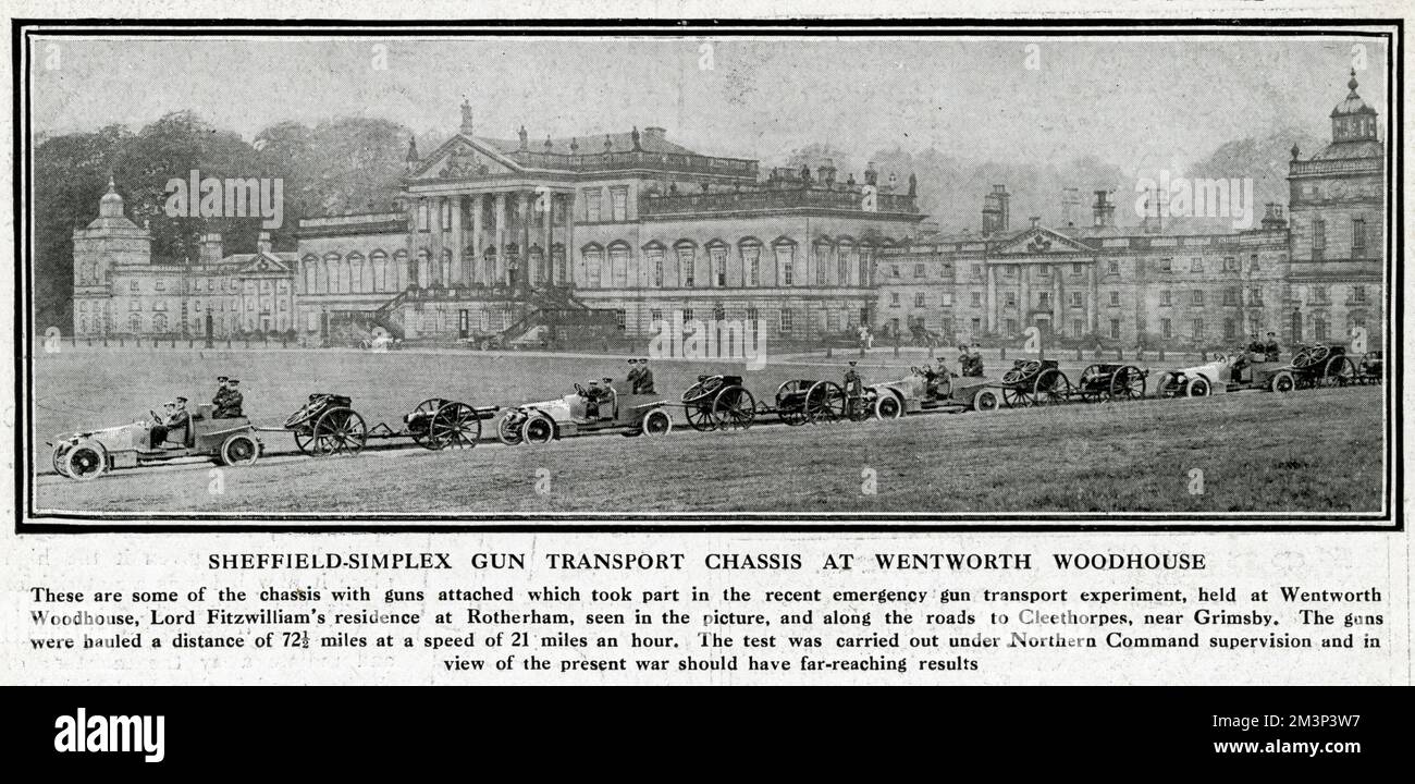 Waffentransport Übung, Wentworth Woodhouse, Yorkshire Stockfoto