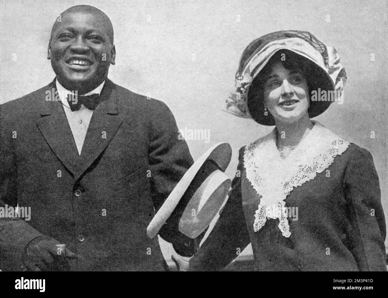 Jack Johnson und seine erste Frau, Stockfoto