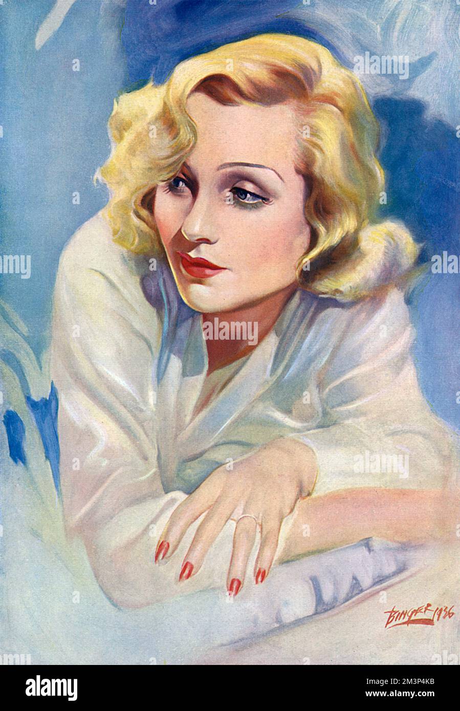 Carole Lombard (1908 - 1942), amerikanische Schauspielerin, die zu der Zeit die Rolle von Maggie King im Paramount-Film Swing High, Swing Low spielte. Datum: 1937 Stockfoto