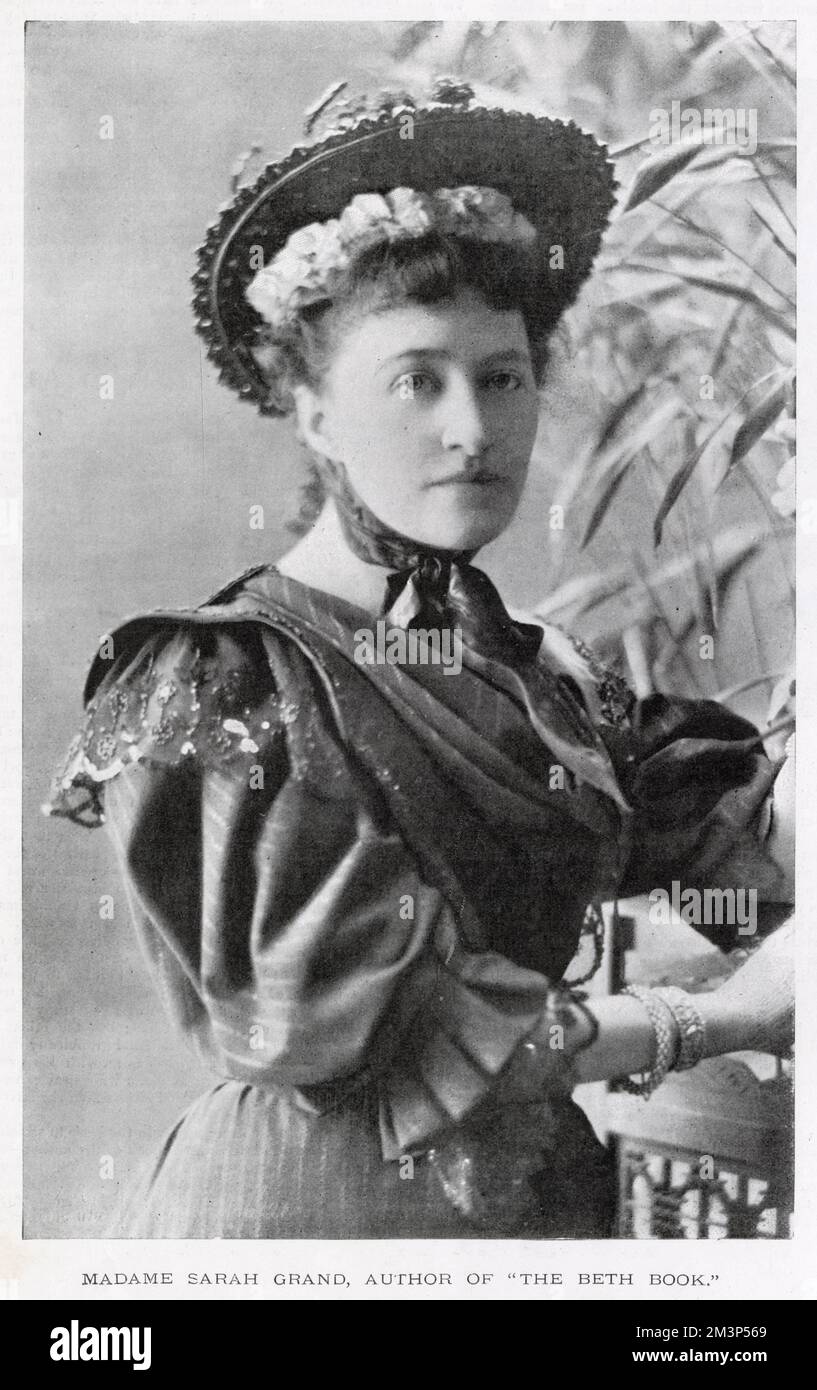 Sarah Grand (1854-1943), irische feministische Schriftstellerin aktiv und Autorin. Stockfoto