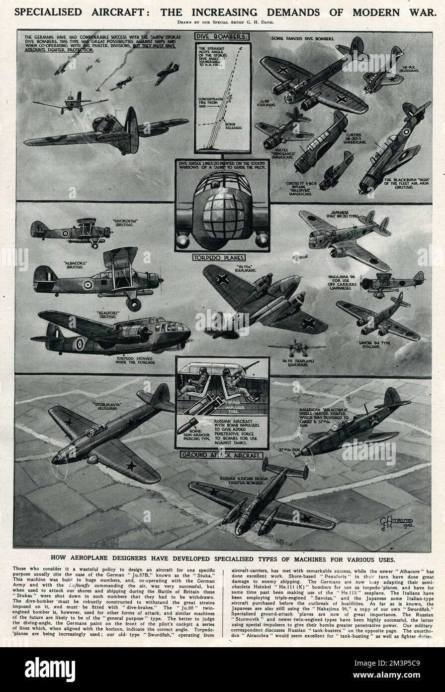 Spezialflugzeuge: Die steigenden Anforderungen des modernen Krieges während des Zweiten Weltkriegs. Datum: 1942 Stockfoto