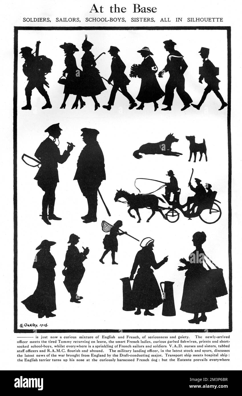 In The Base, Silhouetten aus dem 1. Weltkrieg von H. L. Oakley Stockfoto