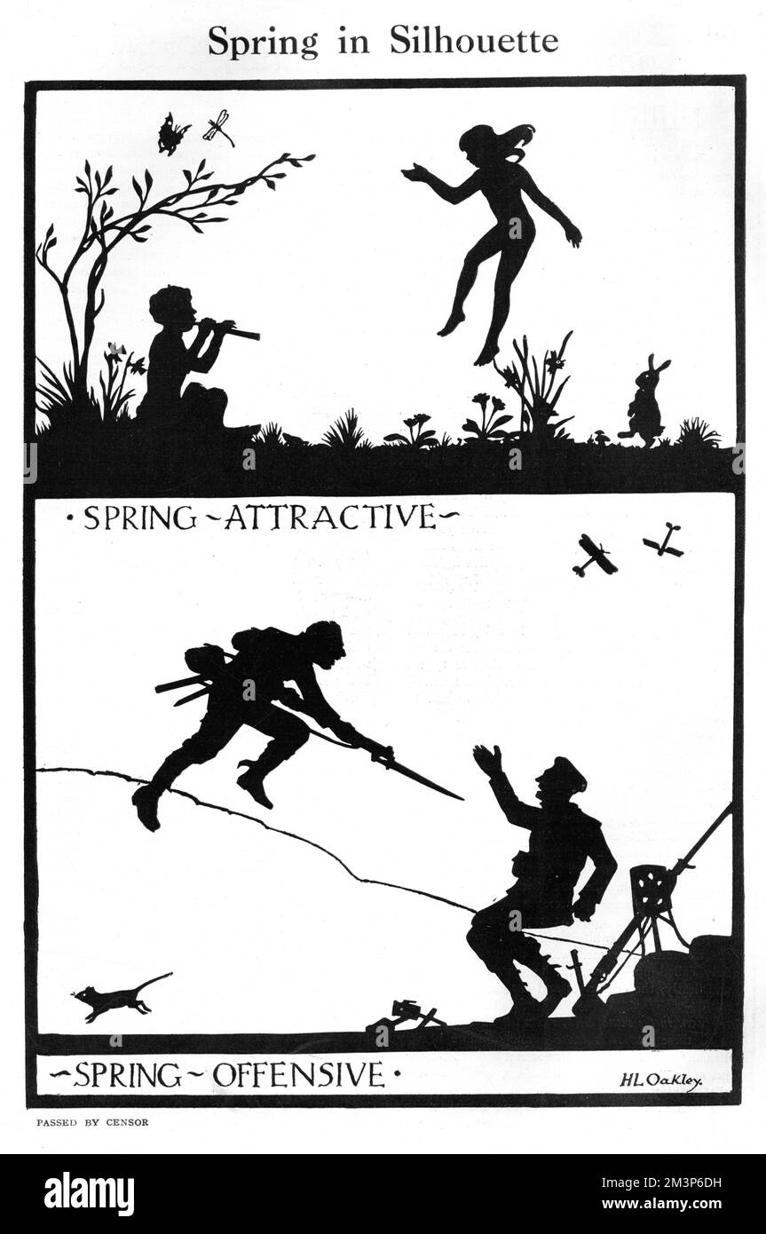 Spring in Silhouette von H. L. Oakley Stockfoto