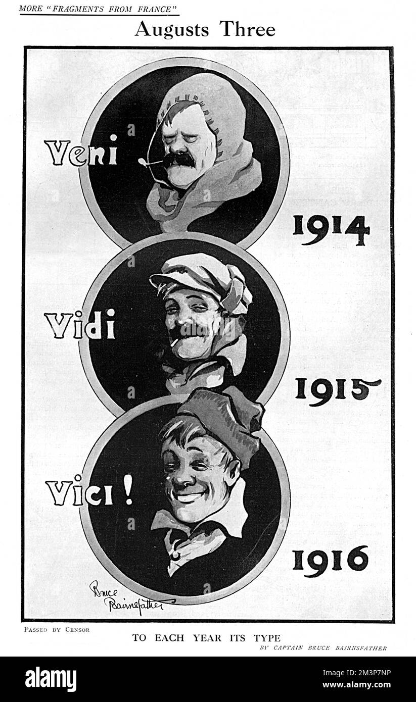 Augusts Three von Bruce Bairnsfather Stockfoto