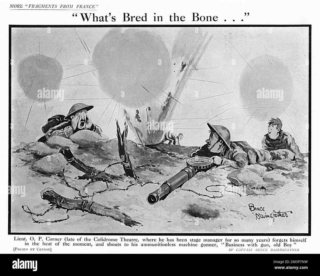 Was in den Knochen gezüchtet wird... Von Bruce Bairnsfather Stockfoto