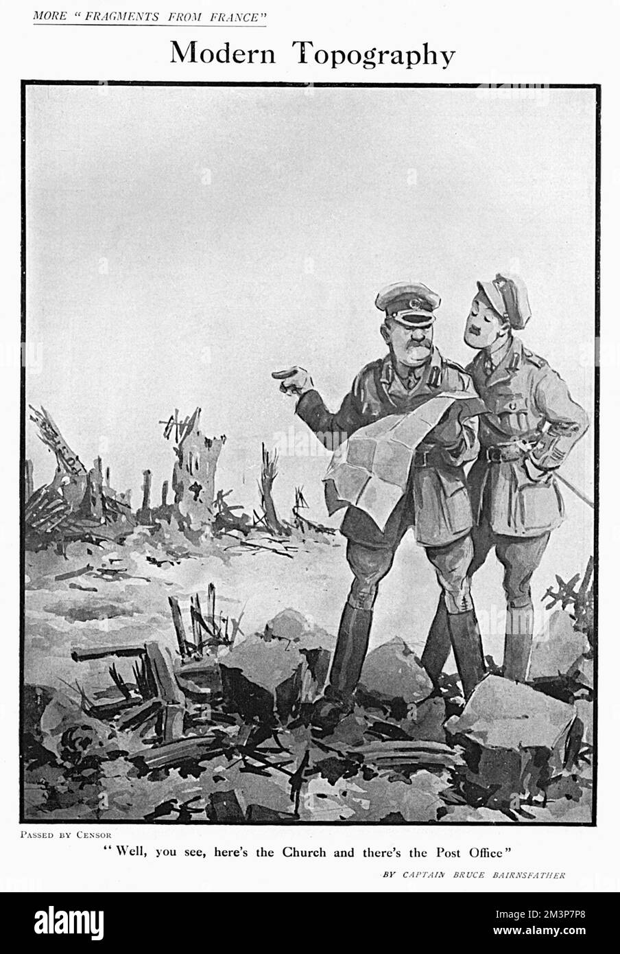 „Modern Topography“ von Bruce Bairnsfather Stockfoto