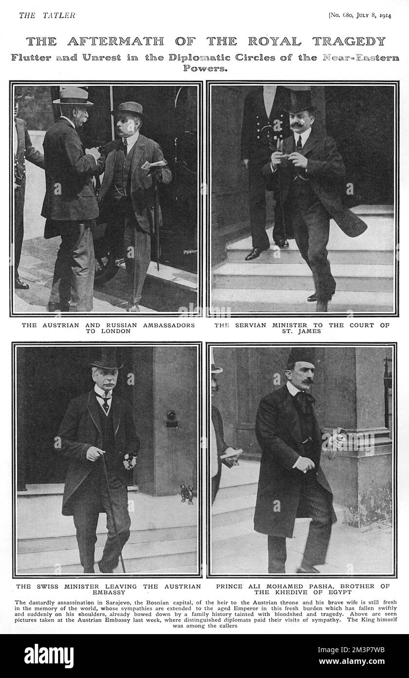 Ermordung von Erzherzog Franz Ferdinand, österreichische Botschaft Stockfoto