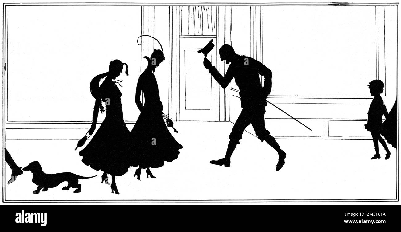 Ein unmilitärischer Gruß in Silhouette, 1. Weltkrieg Stockfoto