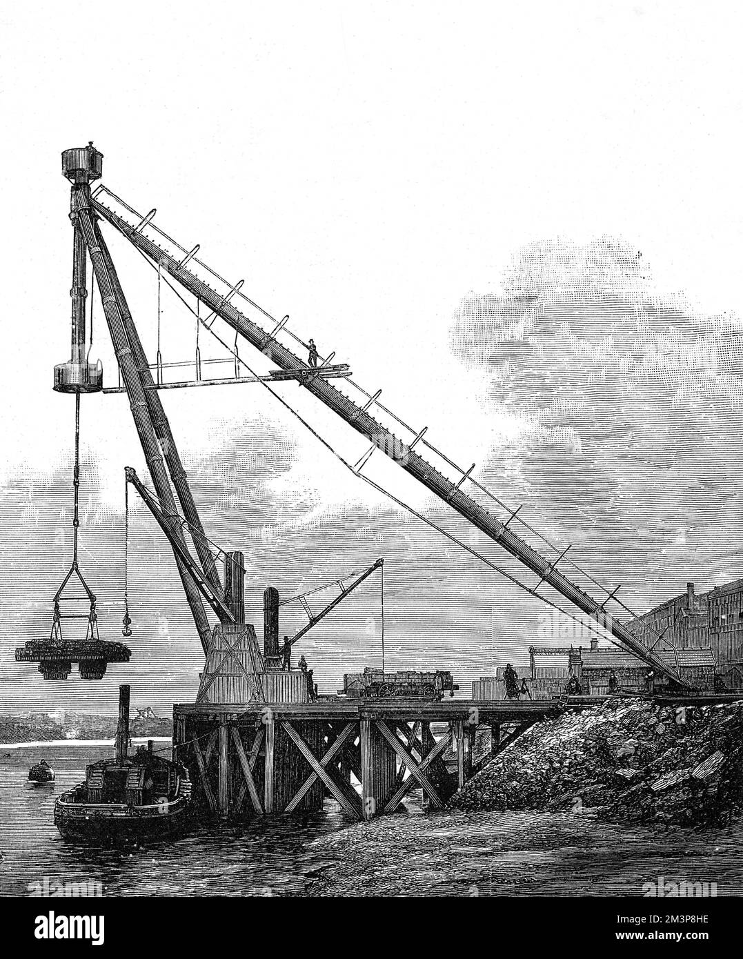 Ein hydraulischer Kran bei der Armstrong Works, Elswick, Newcastle upon Tyne, der 120 Tonnen hebt. Datum: 1887 Stockfoto