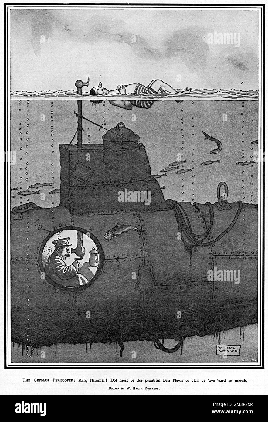 Vor der Küste Schottlands von William Heath Robinson Stockfoto