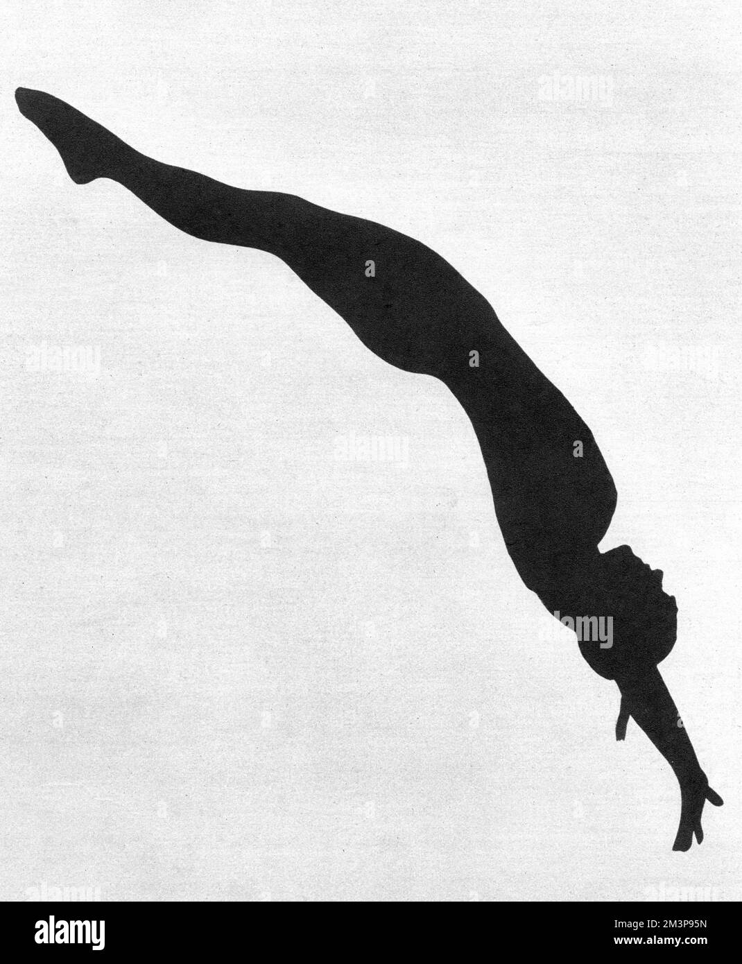 Annette Kellerman taucht in Silhouette Stockfoto