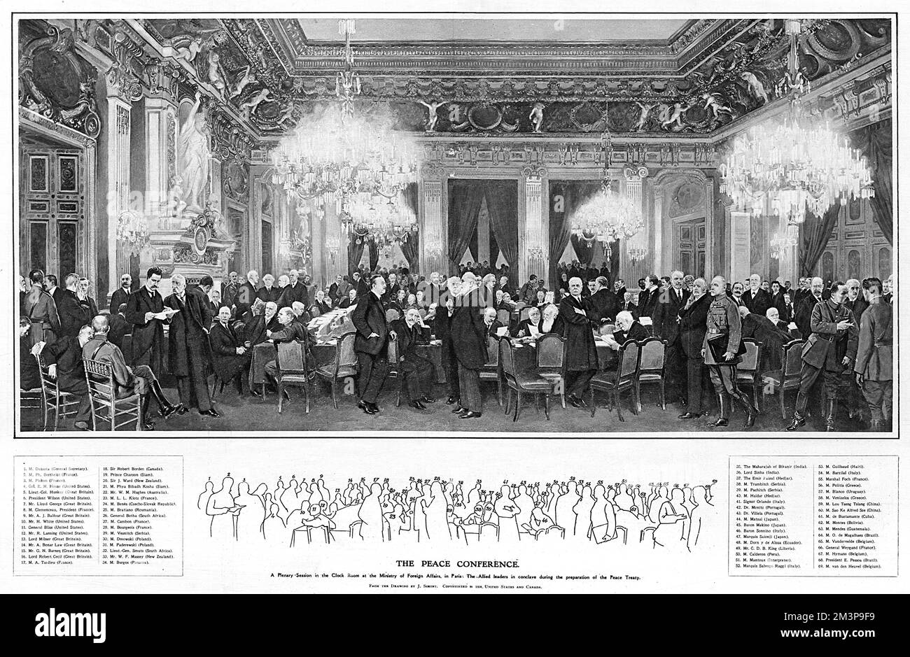 Friedenskonferenz - vertrag von Versailles, 1919 Stockfoto