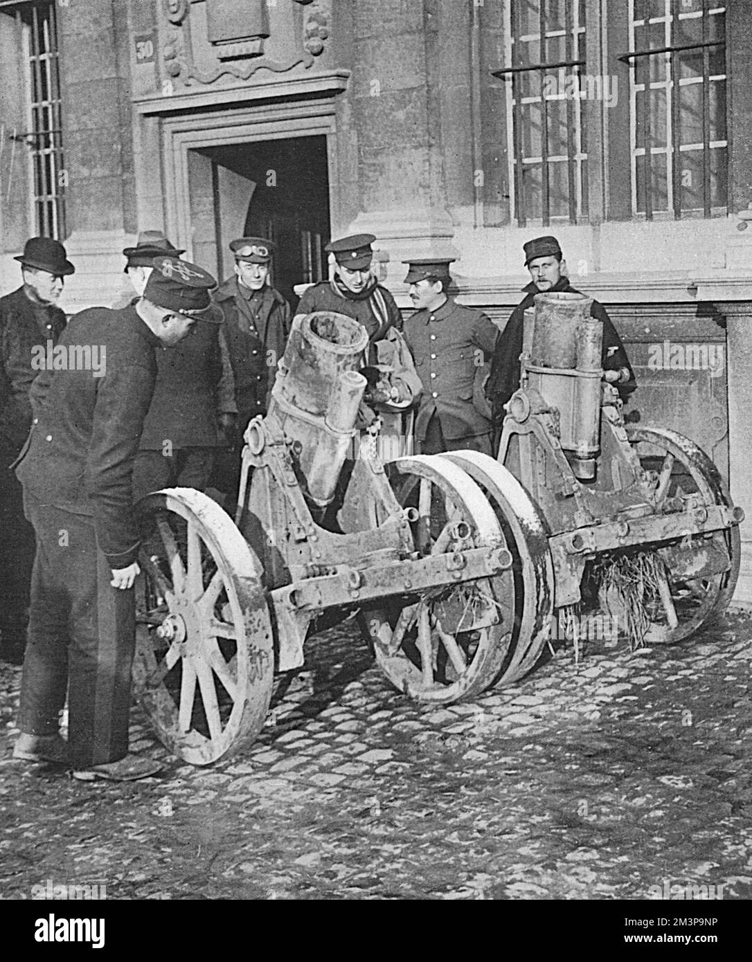 Grabenmörser von den Deutschen, 1914 Stockfoto