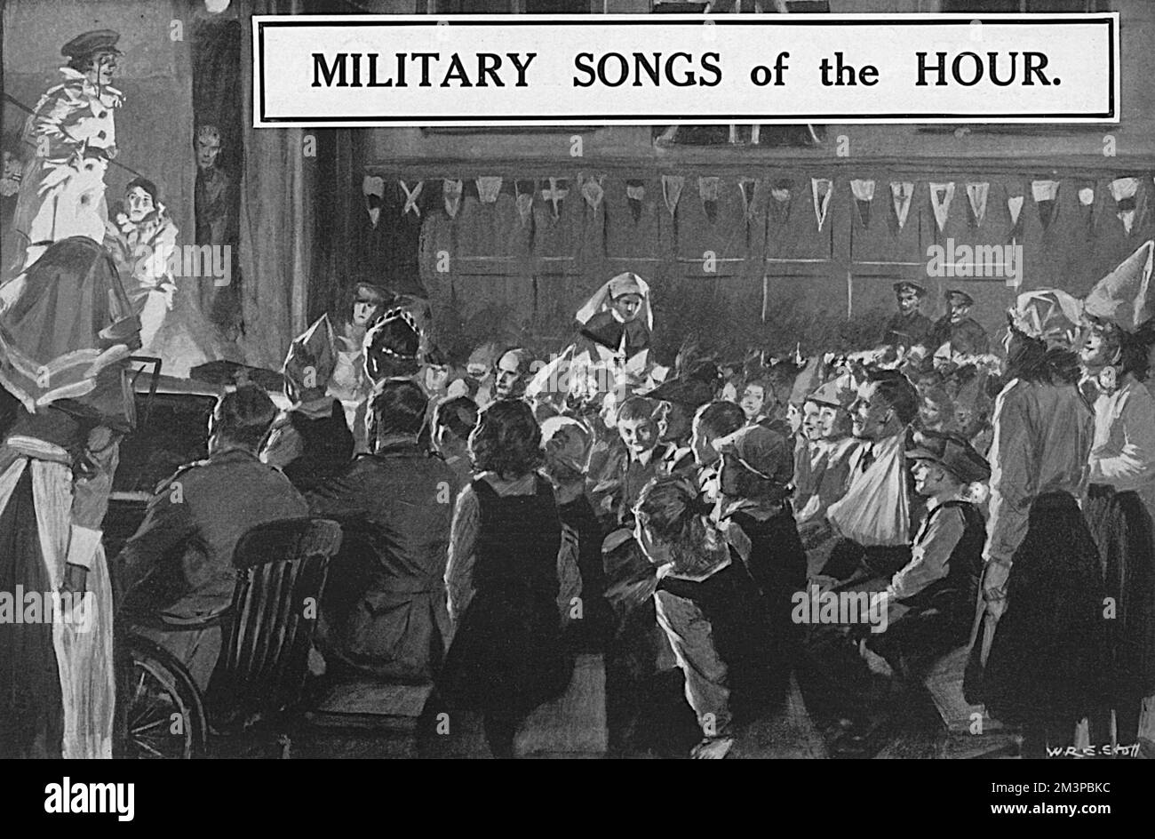 Unterhaltung im 3. London General Hospital, Wandsworth, 1. Weltkrieg Stockfoto