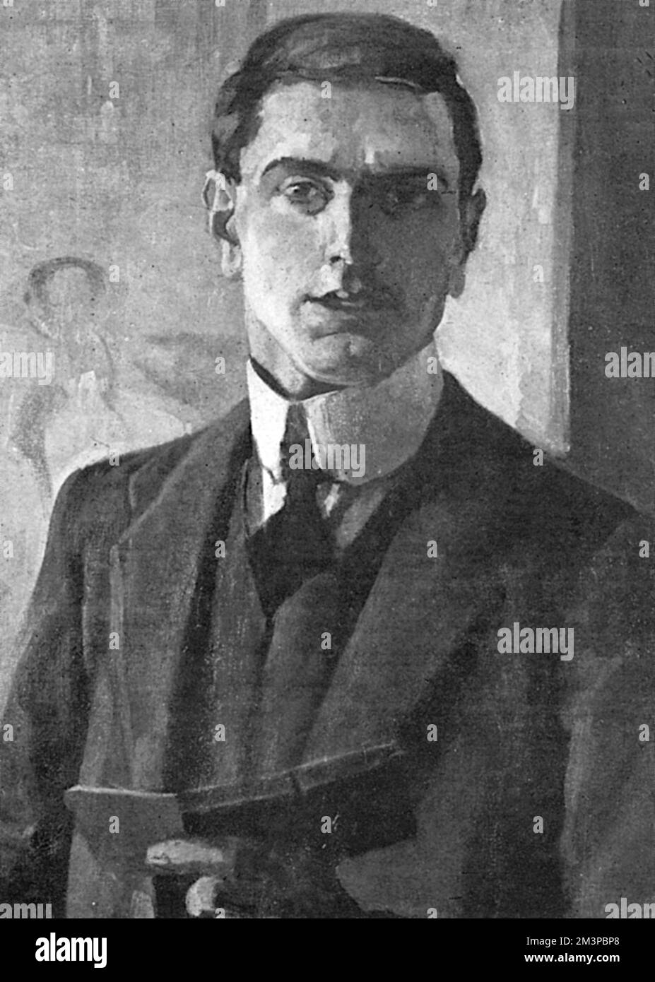 Philip John Stephen Dadd (1880-1916), Künstler und Illustrator. Dadd wurde in Poplar, East London, geboren, der Sohn eines Schiffsingenieurs. Die Künstlerin Kate Greenaway war seine Tante. Dadd hatte eine erfolgreiche Karriere als Künstler, wurde an der Royal Academy ausgestellt und spielte regelmäßig in beliebten Magazinen wie dem Birnen Annual und der Sphere mit. Dadd schloss sich den Westminster-Gewehren der Königin im Dezember 1915 an und ging nach Frankreich, wo er weiter für die Sphäre zeichnete und illustrierte. Als sensibler und künstlerischer Charakter war er sehr dankbar für die Natur und seine Umgebung als seine Briefe von der Fron Stockfoto