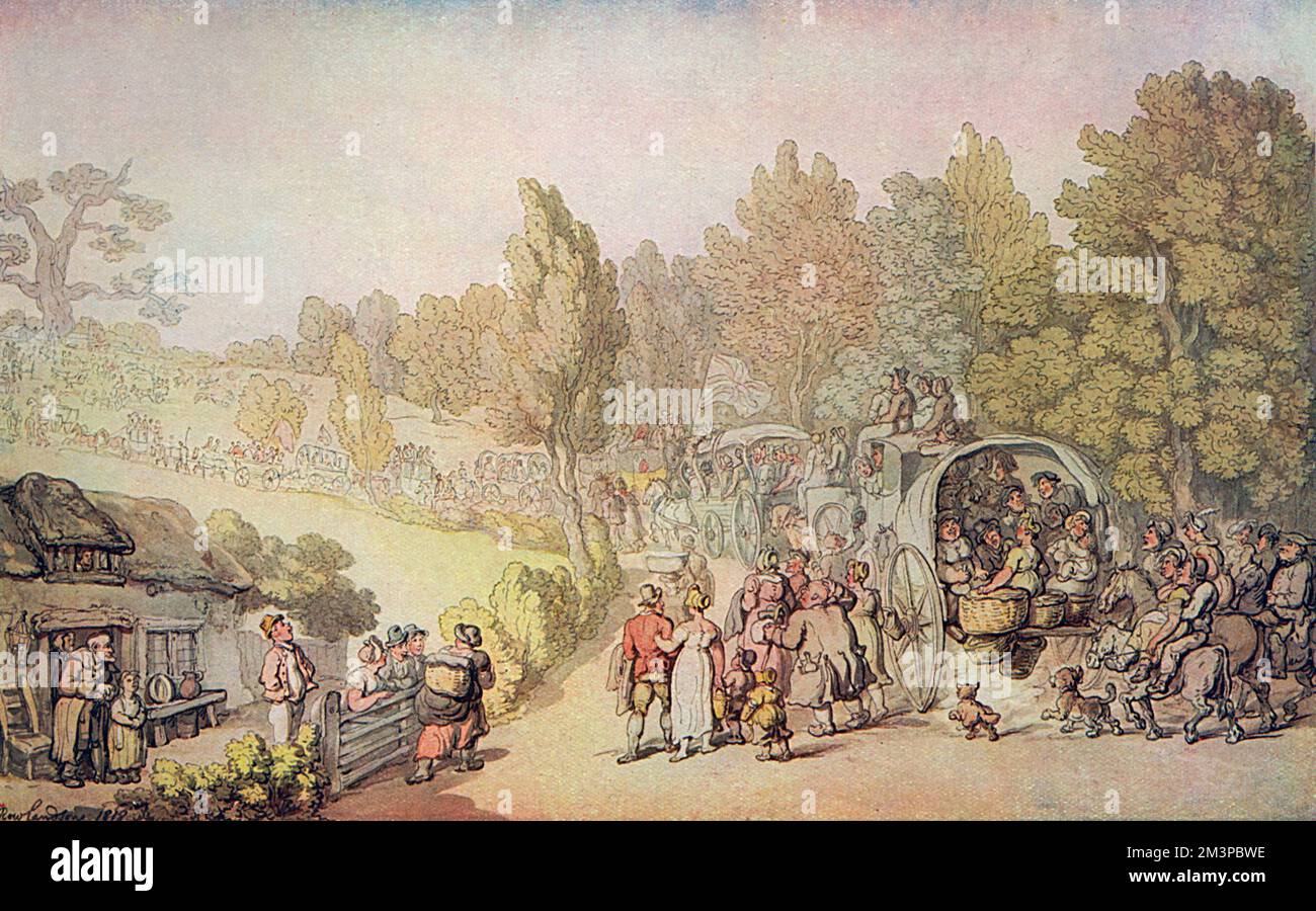 The Road to Epsom von Thomas Rowlandson Stockfoto