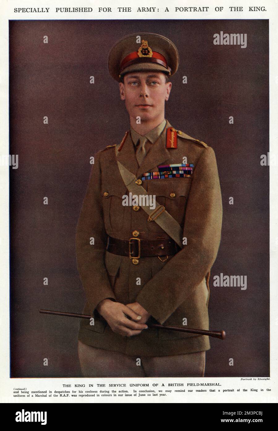 George VI. (1895-1952), trägt Dienstuniform eines britischen Feldmarschalls. 1940 Stockfoto