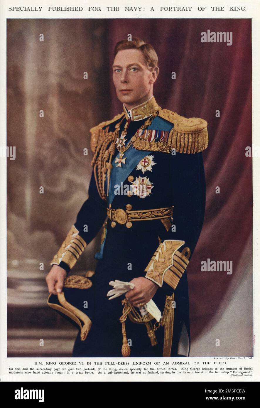 George VI. (1895-1952), trägt die Uniform des Admirals der Flotte. 1940 Stockfoto