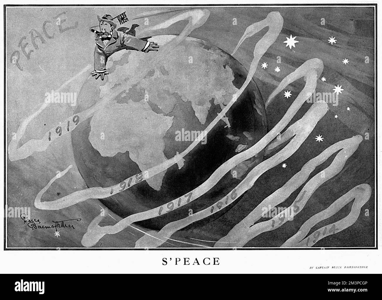 S'Peace von Bruce Bairnsfather, Zeichentrickfilm aus dem 1. Weltkrieg Stockfoto