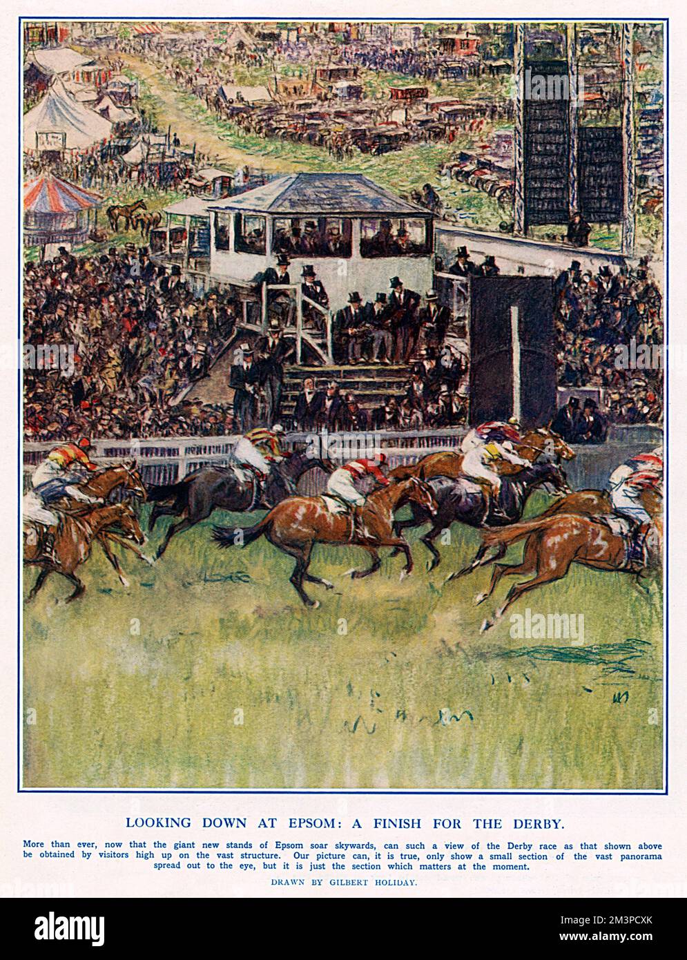 Blick hinunter auf Epsom: Ein Ende für das Derby Stockfoto