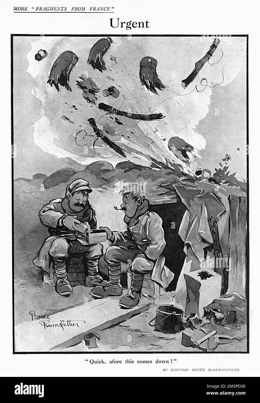 Dringend, von Bairnsfather Stockfoto