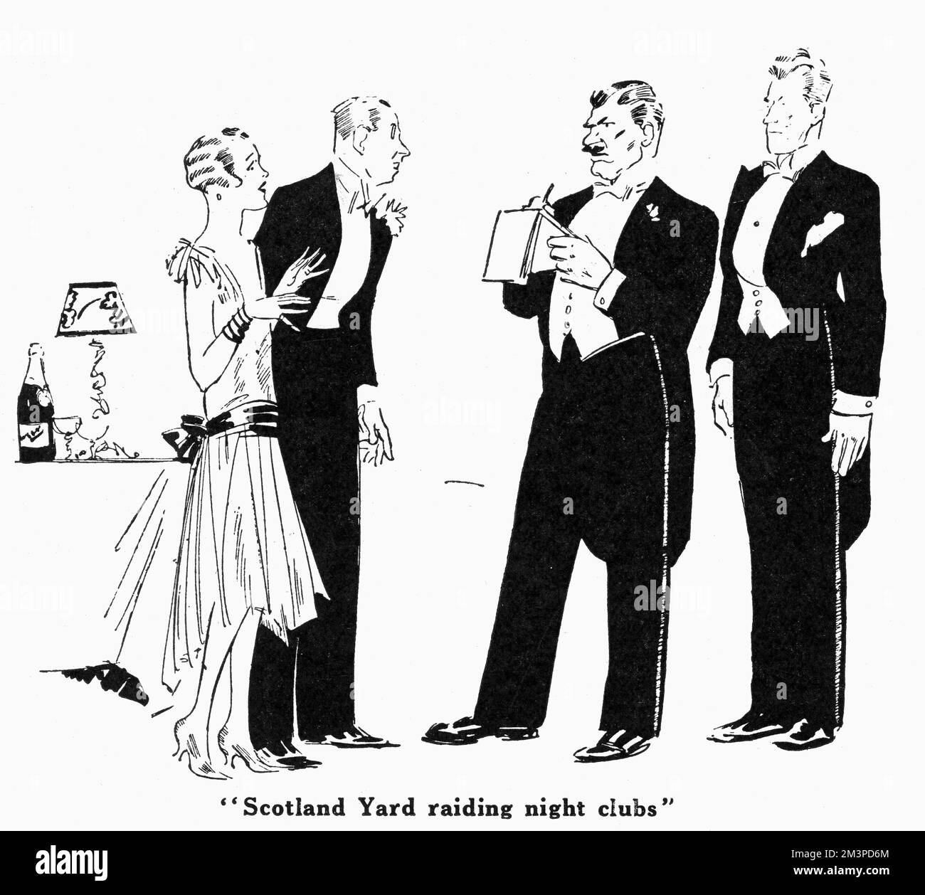 Scotland Yard überfällt Nachtclubs, 1928 Stockfoto