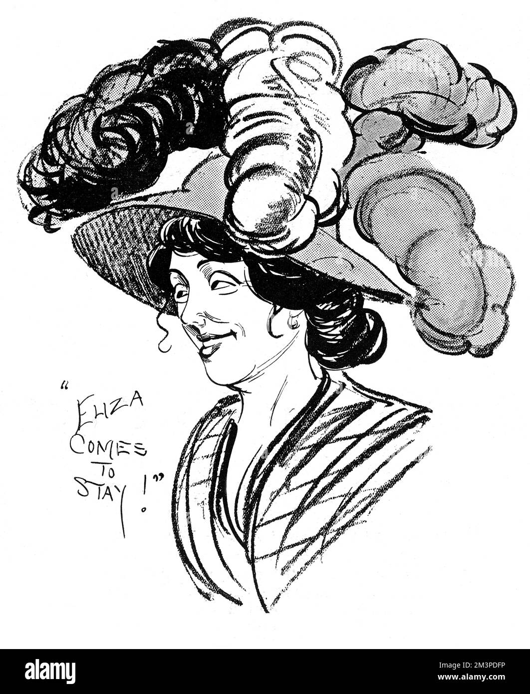 Impression von Mrs. Patrick Campbell in der Rolle von Eliza Doolittle in George Bernard Shaws Pygmalion, die am 11. April 1914 erstmals in London im His Majesty's Theatre eröffnet wurde. Datum: 1914 Stockfoto