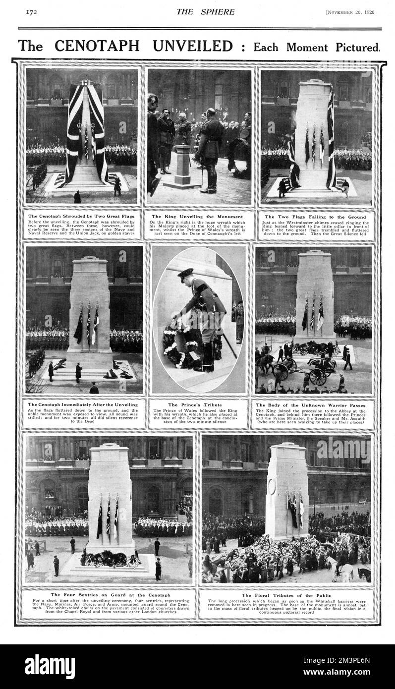 Das Cenotaph enthüllt, 1920 Stockfoto