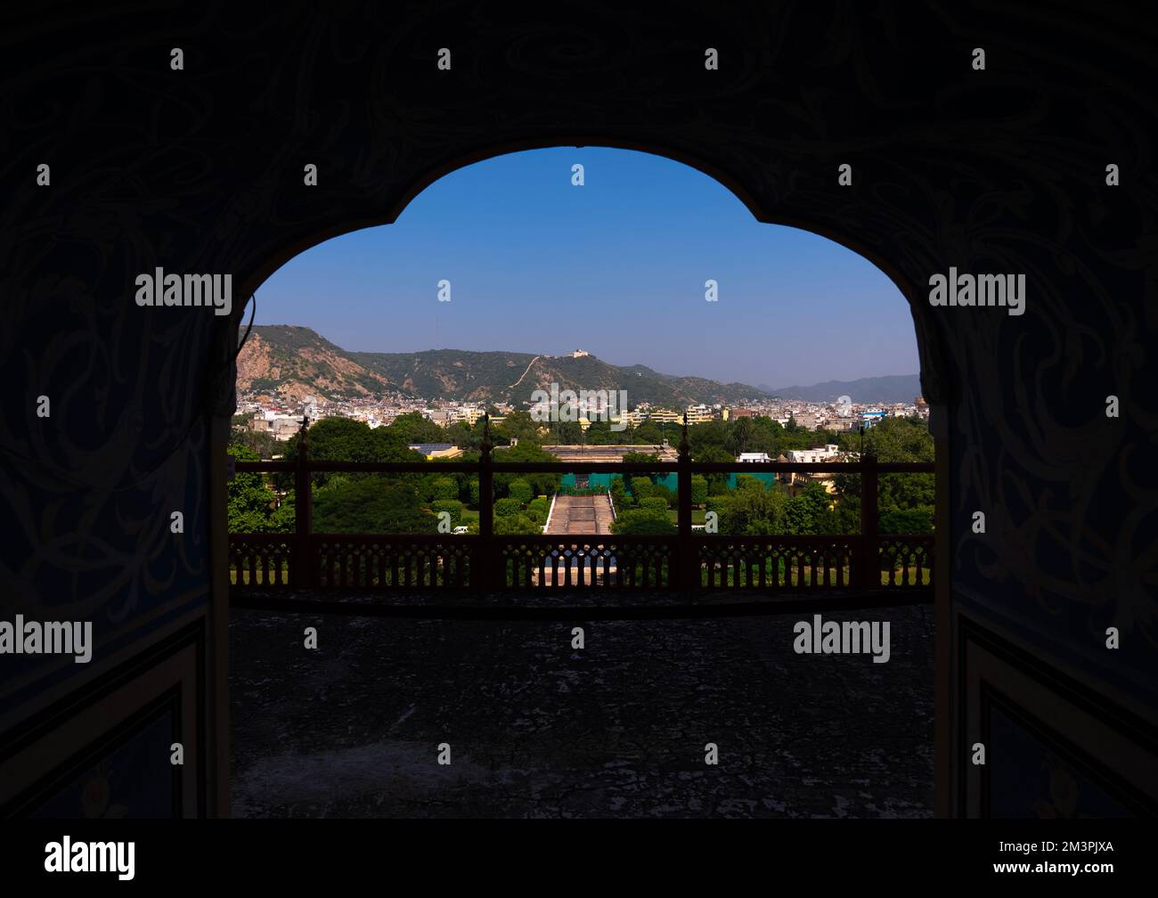 Blick von der City Palace, Rajasthan, Jaipur, Indien Stockfoto