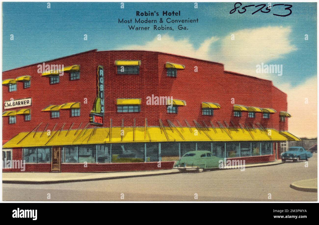 Robin's Hotel, sehr modern und praktisch, Warner Robin, Georgia , Hotels, Tichnor Brothers Collection, Postkarten der Vereinigten Staaten Stockfoto
