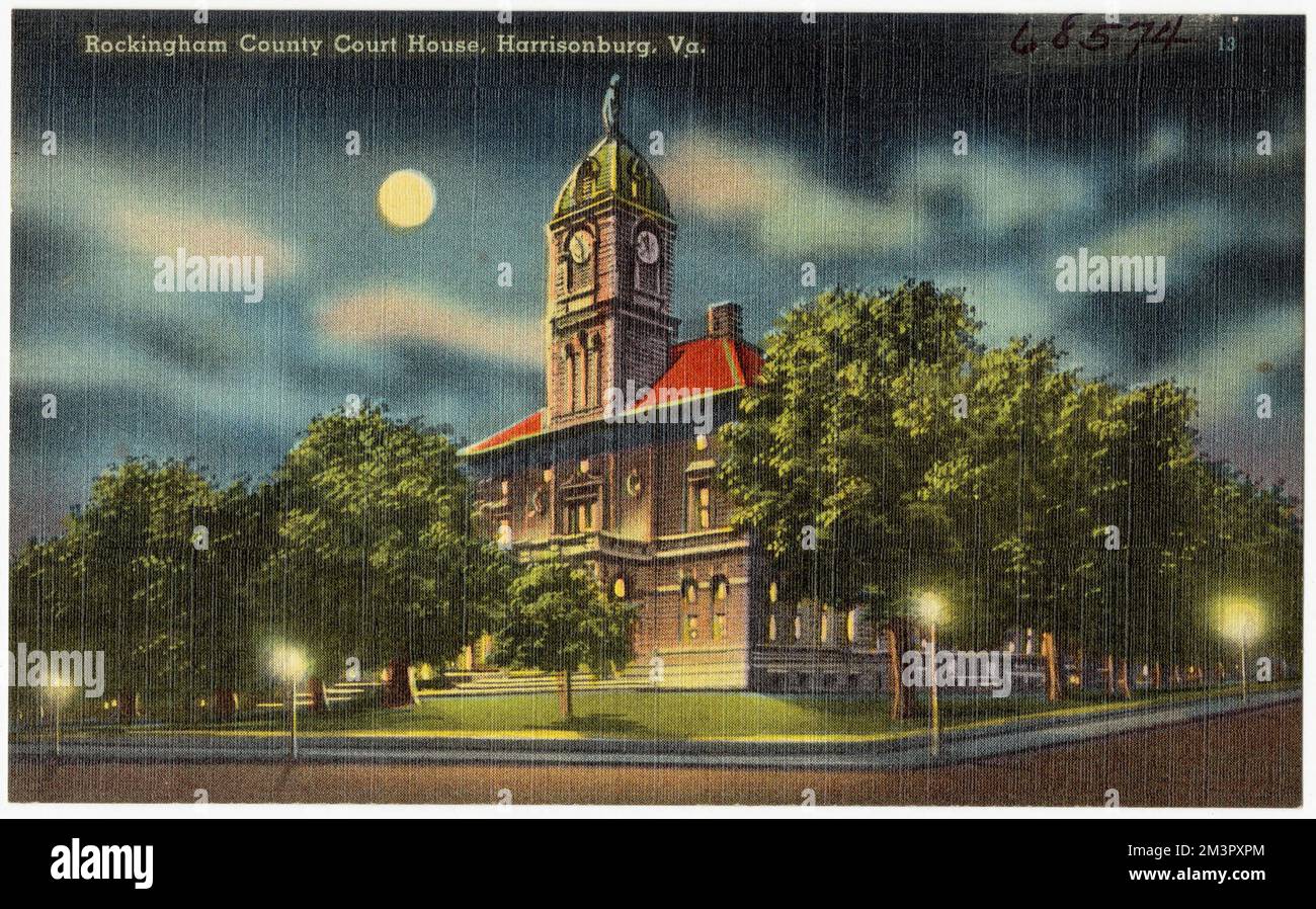 Rockingham County Court House, Harrisonburg, Va , Gerichtsgebäude, Tichnor Brothers Collection, Postkarten der Vereinigten Staaten Stockfoto