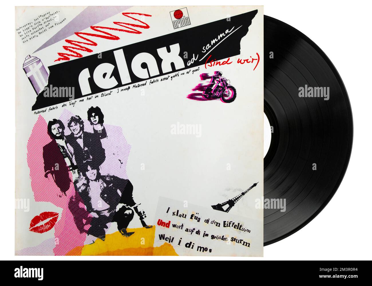 Relax - Relaxed Samma (Are We) Titelseite und langjähriger Rekord veröffentlicht 1982. Relax ist eine deutsche Musikgruppe, die in den 1980er Jahren am berühmtesten war. Stockfoto