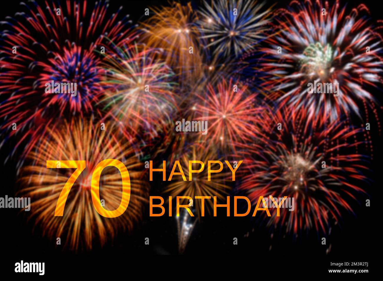 Grußkarte zum 70.. Geburtstag Stockfoto