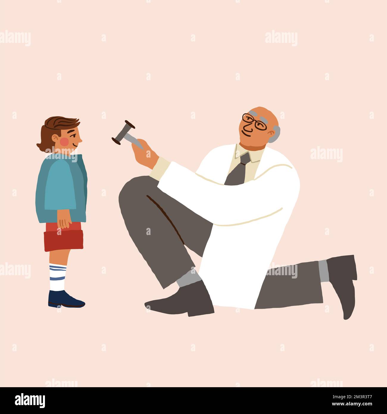 Empfang in der Praxis eines Psychotherapeuten. Ein Mann führt eine Hypnosetherapie durch. Flache Vektordarstellung. Vektordarstellung Stock Vektor
